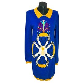 Autre Marque Vestido estampado de seda e caxemira Karl Marc John Multicor