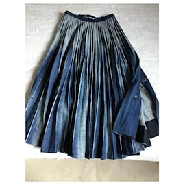 Christian Dior-Falda larga Dior-Azul marino
