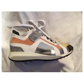 Pierre Hardy-Multicoloured trainers with silver accent-Silvery,Multiple colors