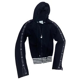 Chanel Kapuzenstrickjacke schwarz weiß aus Baumwolle Schwarz Weiß