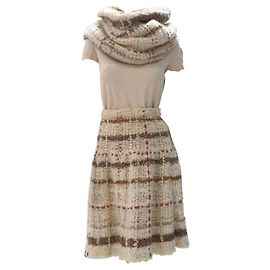 Christian Dior 2 conjunto de malha de peças Multicor