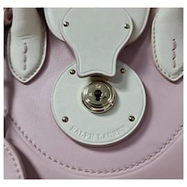 Ralph Lauren-Ralph Lauren Ralph Lauren off white / blush rosa couro ricky bolsa com alça superior-Multicor