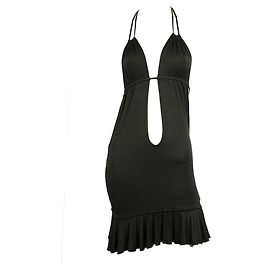Dsquared2 DSquared DS2 Black Open Back Ruffled Hem Sexy elasticated Mini Dress size M Black