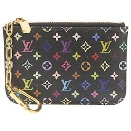 Louis Vuitton-LOUIS VUITTON Pochette multicolore con monogramma Cles NM Portamonete M93735 auth 24991-Nero