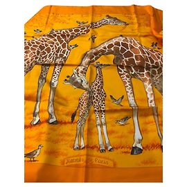 Hermès giraffe quadrate Arancione