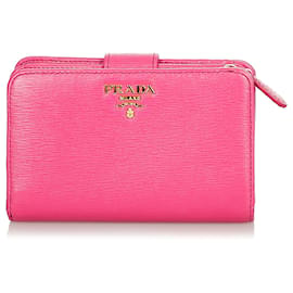 Cartera compacta Vitello Move rosa de Prada Rosa