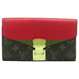 Louis Vuitton-Louis Vuitton Brown Monogram Pallas Wallet-Brown,Red