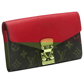 Louis Vuitton-Louis Vuitton Brown Monogram Pallas Wallet-Brown,Red