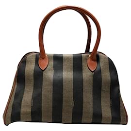 Fendi-Cartable Fendi Brown Pequin-Marron,Noir