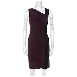 Diane Von Furstenberg Robe bicolore DvF Gladys Noir Violet foncé