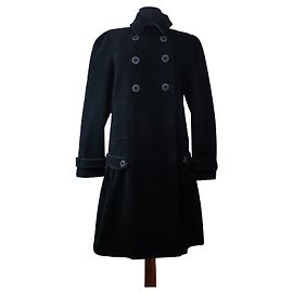 Kenzo Black Cotton Coat Black