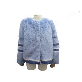NEW ERMANNO SCERVINO BOMBER JACKET 40 It 36 FR S FAKE FUR JACKET Blue