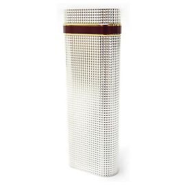 NEW CARTIER LIGHTER OVAL GRAIN D'ORGE CA920662 SILVER METAL NEW LIGHTER BOX Silvery