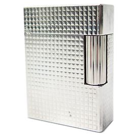 LIGHTER ST DUPONT LINE 2 PM SILVER METAL DIAMOND TIP + LIGHTER BOX Silvery