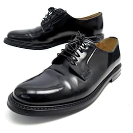 Church's-NEW CHURCH'S DERBY SHANNON SHOES 3b 37 BLACK PATENT LEATHER + SHOES BOX-Black