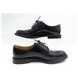 Church's-NEW CHURCH'S DERBY SHANNON SHOES 3b 37 BLACK PATENT LEATHER + SHOES BOX-Black