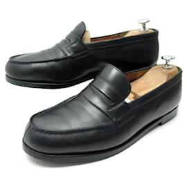 JM Weston-JM WESTON SHOES 180 6D 40 BLACK LEATHER LOAFERS SHOES-Black