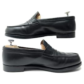 JM Weston-JM WESTON SHOES 180 6D 40 BLACK LEATHER LOAFERS SHOES-Black