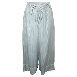 Sacai high waistededed Pyjama Style Blue Striped Pants Blue