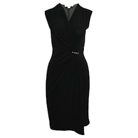 Michael Kors-Black Drape Effect Dress-Black