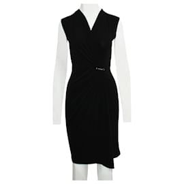 Michael Kors-Black Drape Effect Dress-Black