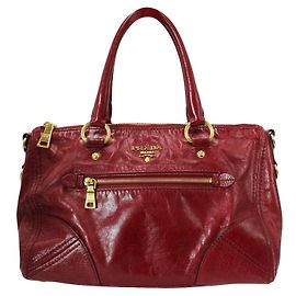 Prada Vitello Rubino Tote Bag Rosso