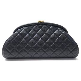 SACO DE MÃO NOVO CHANEL EMBREAGEM CAVIAR ACOLCHOADO PRETO SACO DE MÃO NOVA Preto