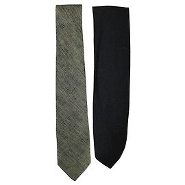 Giorgio Armani Set di due cravatte: verde e nera Nero