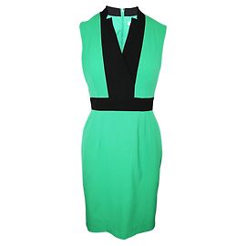 Calvin Klein Vestido verde con escote en V Verde