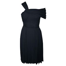 3.1 Phillip Lim Elegantes Cocktailkleid mit einem Ärmel in Marineblau mit Falten Blau Marineblau