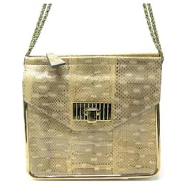 Chloé BOLSA CHLOE SALLY EM PYTHON COURO OURO METAL BOLSA COM CORRENTE Bege