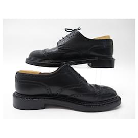 JM Weston-JM WESTON TRIPLE SOLE SHOES 8D 42 BLACK LEATHER FLORAL DERBY SHOES-Black