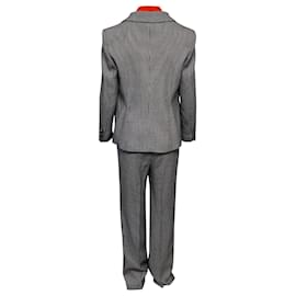 Escada-Conjunto de traje pantalón a cuadros con blusa Escada-Negro