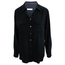 Equipment Camicia di seta nera firmata Nero