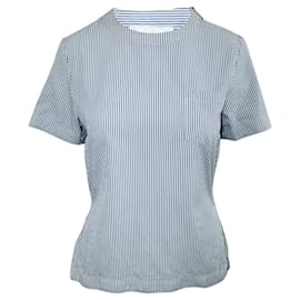 Sacai-Blue Striped Asymmetric Top-Blue
