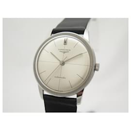 Longines-VINTAGE LONGINES AUTOMATIC WATCH 34 MM PALLADIE STEEL WATCH PLATE-Silvery