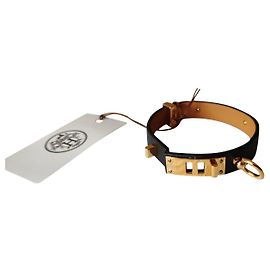 Hermès PULSERA HERMES CUIR MINI PERRO PLACA VEAU SWIFT Negro