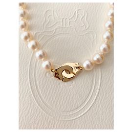 Collana DINH VAN "manette modello R12 in oro 18 carati e perle Akoya Bianco