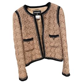 Chanel Jackets Black Beige