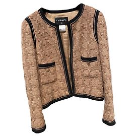 Chanel Jacken Schwarz Beige