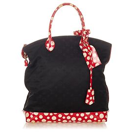 Louis Vuitton Black Monogram Lockit Vertical Yayoi Kusama Dots Infinity MM Nero Rosso