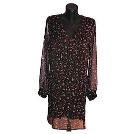 Robe La Fée Maraboutée Noire Manches Longues Transparentes Noir Multicolore