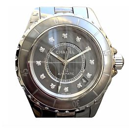 Chanel J watch12 CHROMATIC 38MM Black Silvery Grey