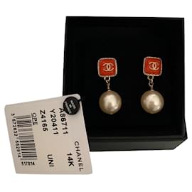 Orecchini Chanel D'oro Arancione