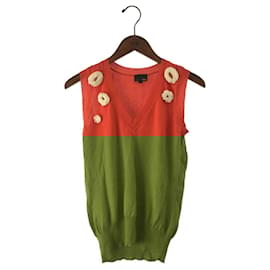 Fendi-[Used] FENDI Knit Red Vest-Red