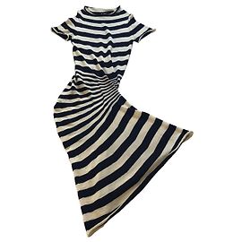 Vestido de lã Junya Watanabe Raw Edges Multicor