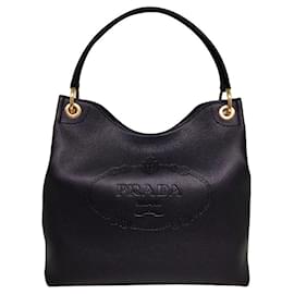 Prada-Prada Hobo leather bag-Black