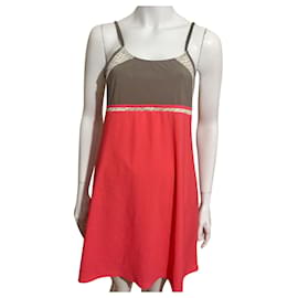 robe journal John Galliano Beige Gris Corail