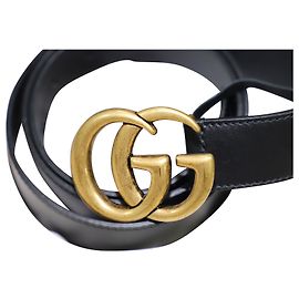 Gucci GG Marmont Belt in Black Leather Black