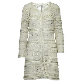 Oscar de la Renta Ivory Knitted Cardigan White Cream